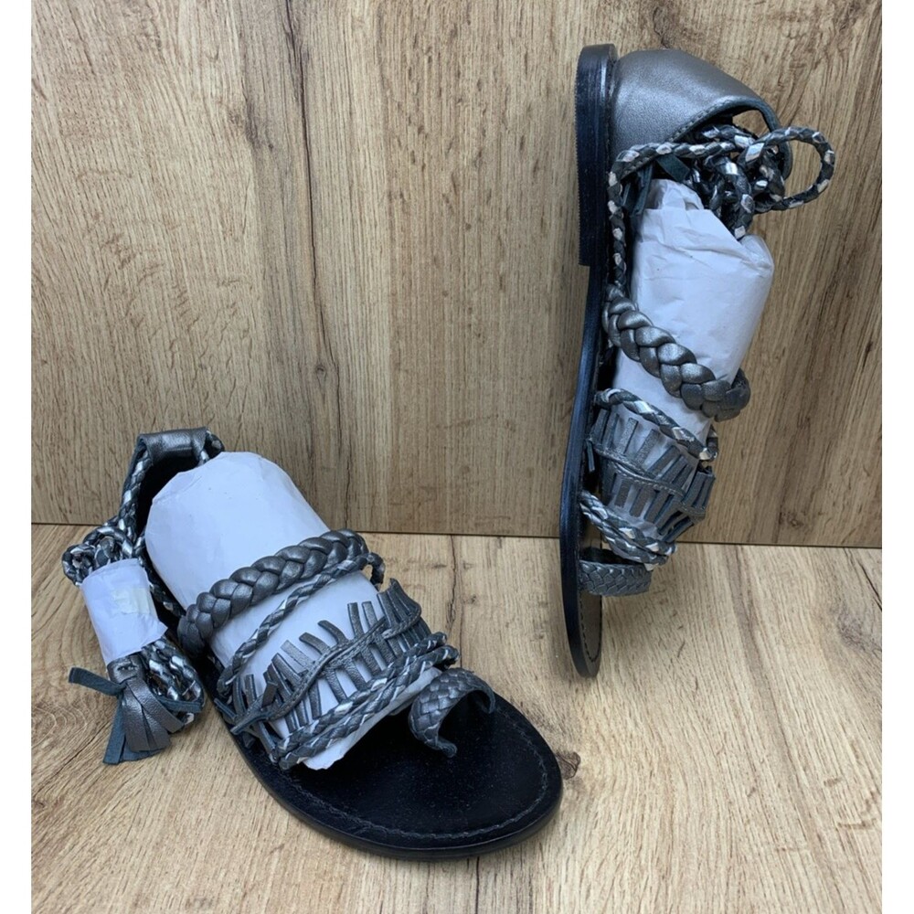 Torgeis Womens Aurelia Gladiator Sandals Pewter FEI1067 Strappy Size 9